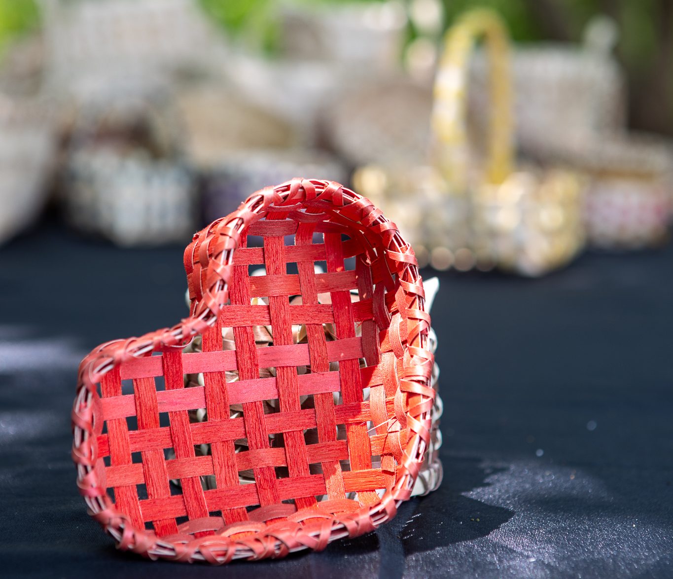 heart basket, hand woven
